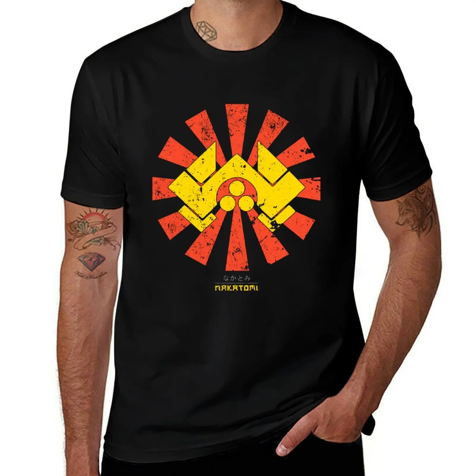 

Die Hard Nakatomi Retro Japanese T-Shirt blue archive oversized basketball graphic tees anime clothes mens t shirts