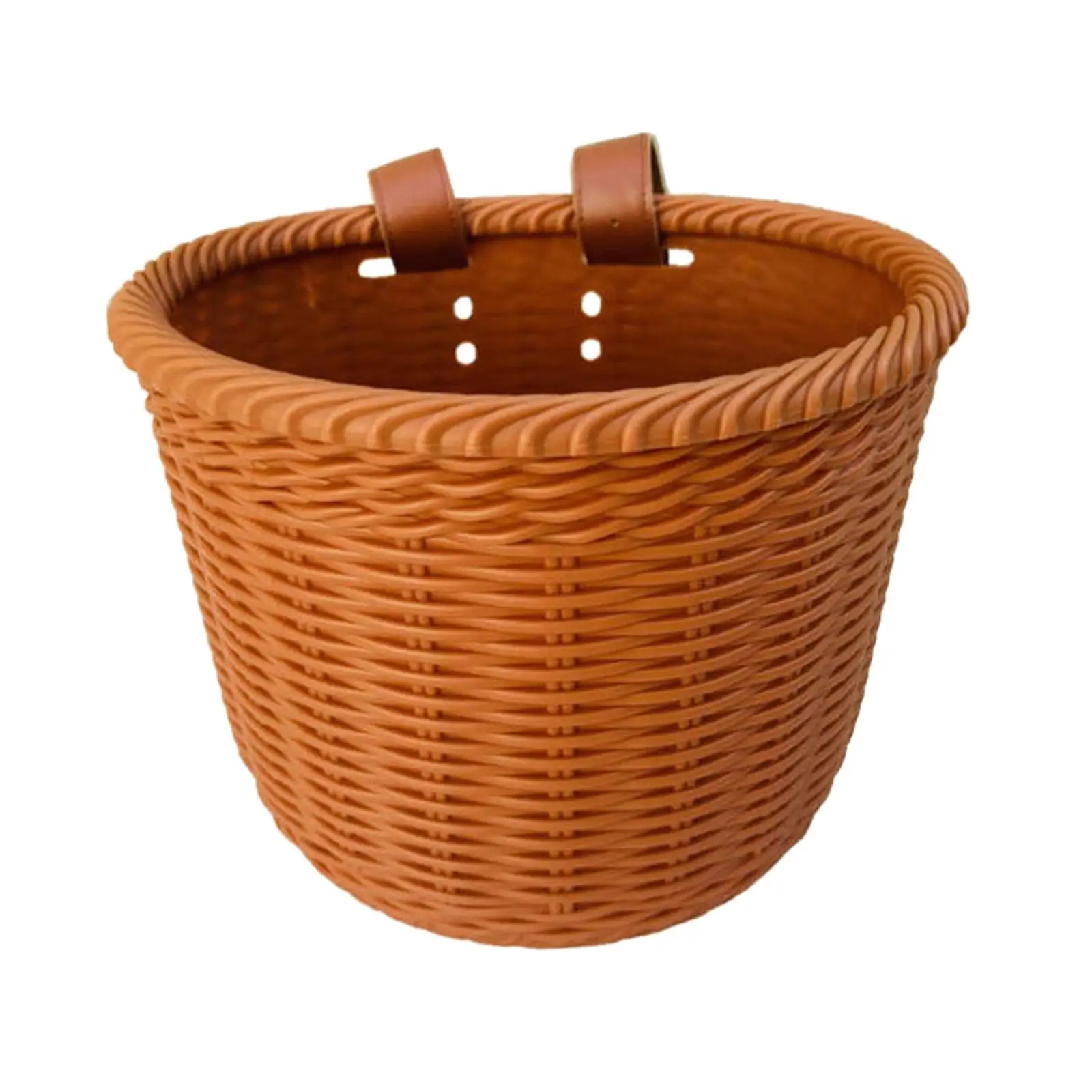 Kids Bike Basket Arts Crafts Thickened Imitation Rattan Bike Decoration Accessories Children\'s Bicycle Basket for Outdoor Picnic