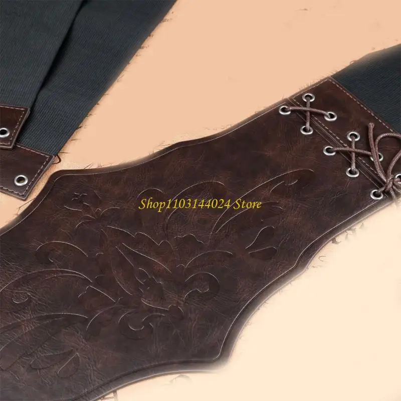 N5KE Comfortable Corset Belt Cosplay Costume PU Leather Waist Cincher Belt for Various Occasion Theme Party Gathering Props