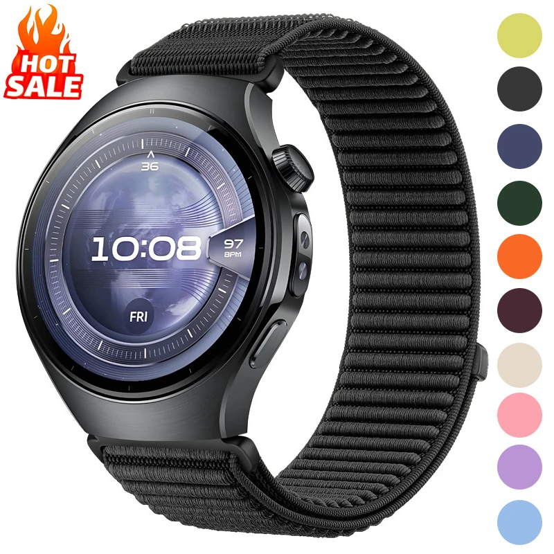 

18mm 20mm 22mm Nylon Loop Band for Huawei Watch 5 GT6 Pro GT5/4 4Pro 46mm Sports Bracelet for Samsung Galaxy Watch 7 6 5 4 Strap