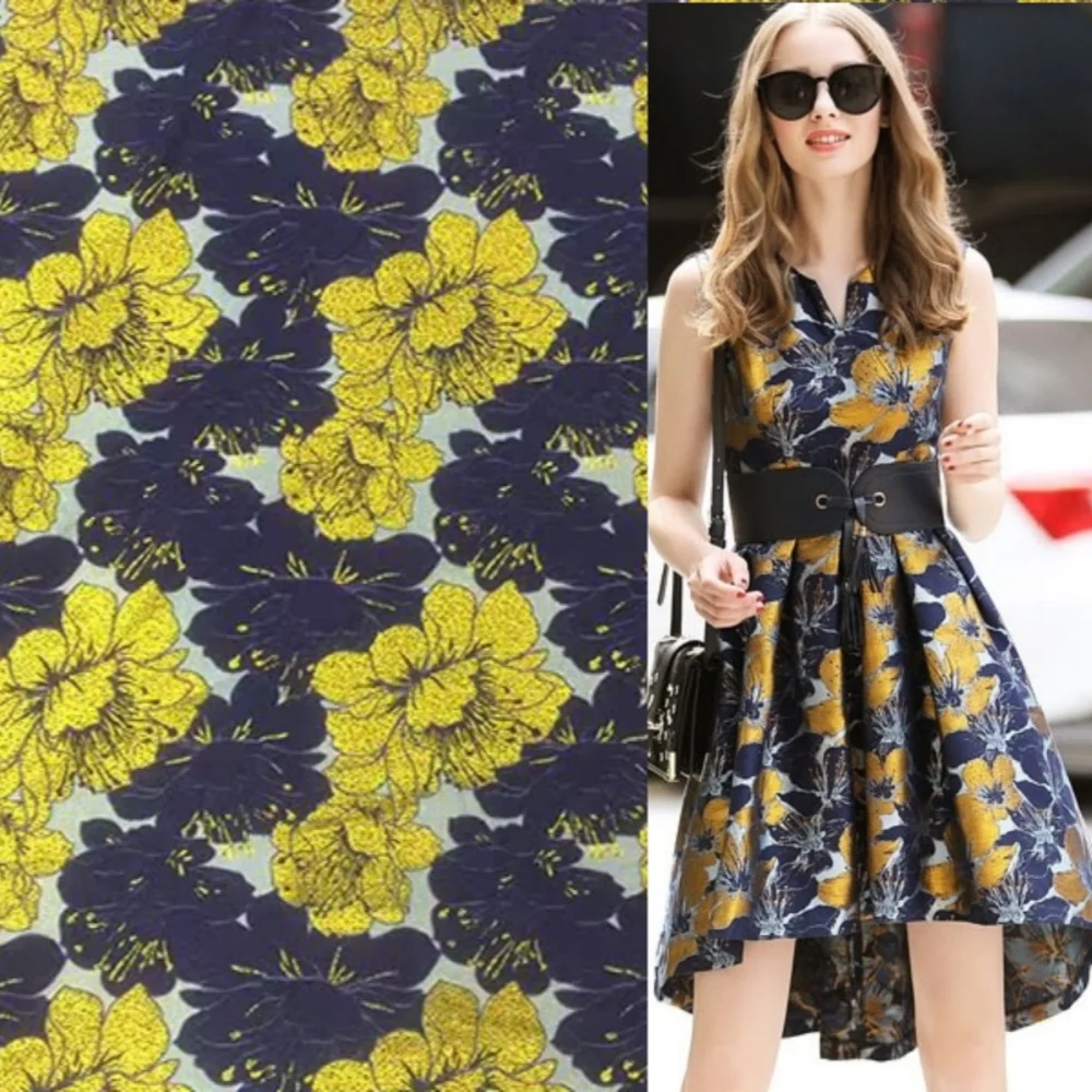 

Brocade Jacquard Fabric for European Style Dress Suit Coat Windbreaker Clothing Fashion Design Cloth diy Sewing Wholesale