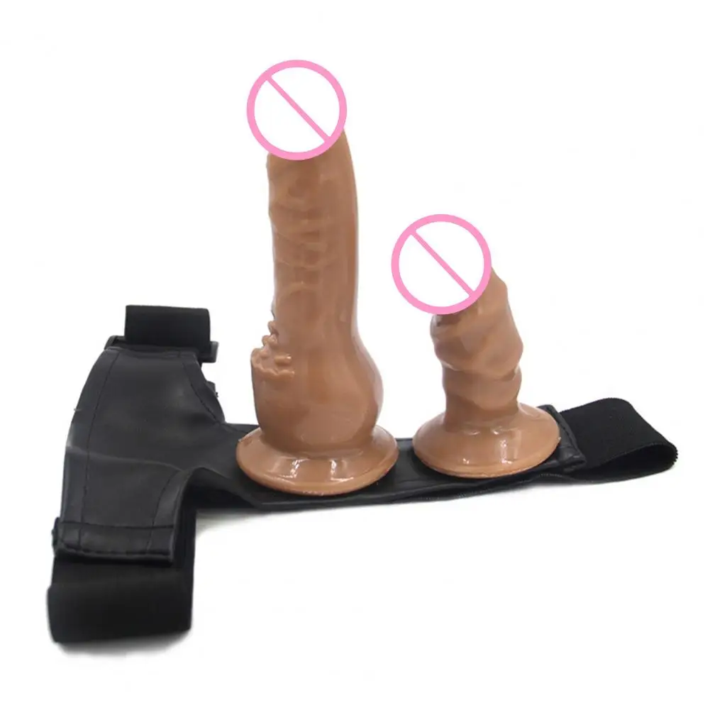 Women Dildo Toy Double Realistic Dildo Elastic Harness Belt Strap-on Imitated TPR Anal Massager Adult Sex Toys Adult Products