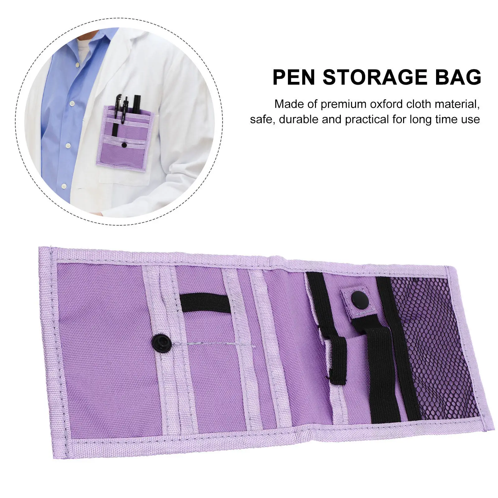 1pc Storage Bag For Doctor Nurse Chest Pocket Organizer Durable Pen Pouch Stationery Holder Inserted Pen Pocket Daily Use