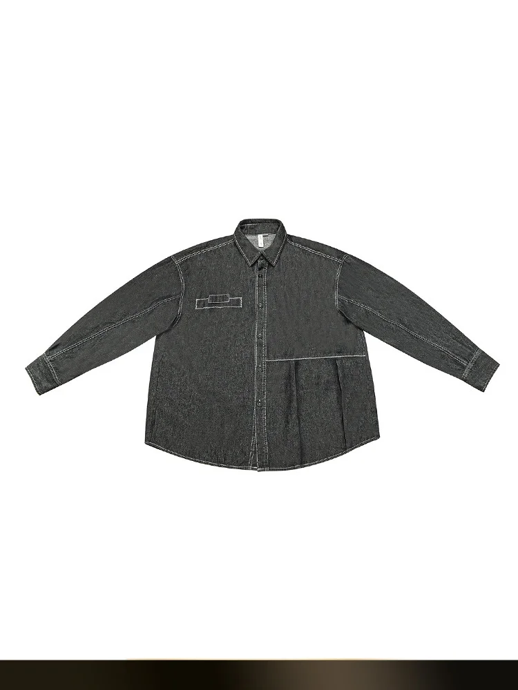 

Retro Waed Distred Denim irt Men's Loose Long Sve Spring Design Classic Straight Leg Jeans Cotton Polyester Blend