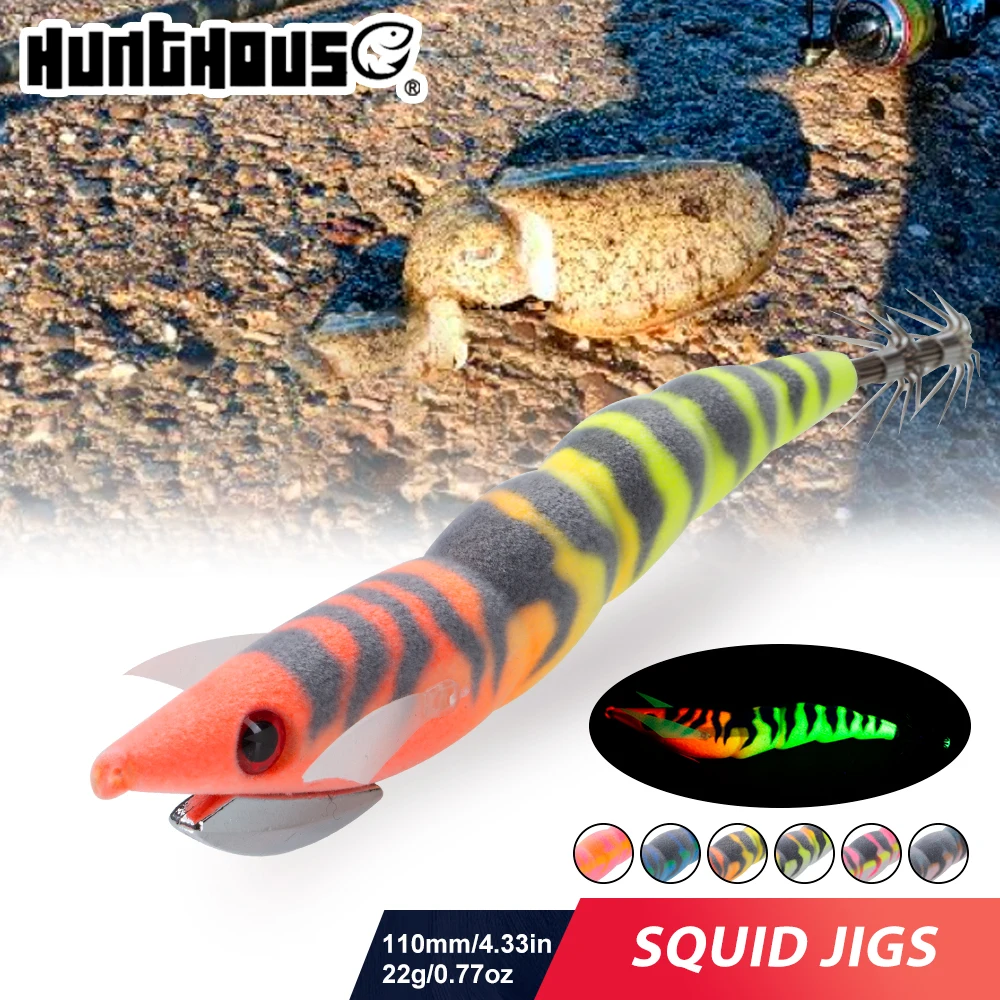 

Hunthouse Squid Jigging Fishing Lure Egi Pencil Sinking Hard Bait Luminous 110mm 22g Saltwater Octopus Cuttlefish Fish Tackle