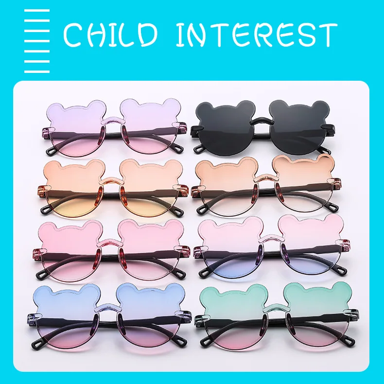 Children's Bear New Cartoon Baby Boys And Girls Fashion Personality Trendy Sunglasses