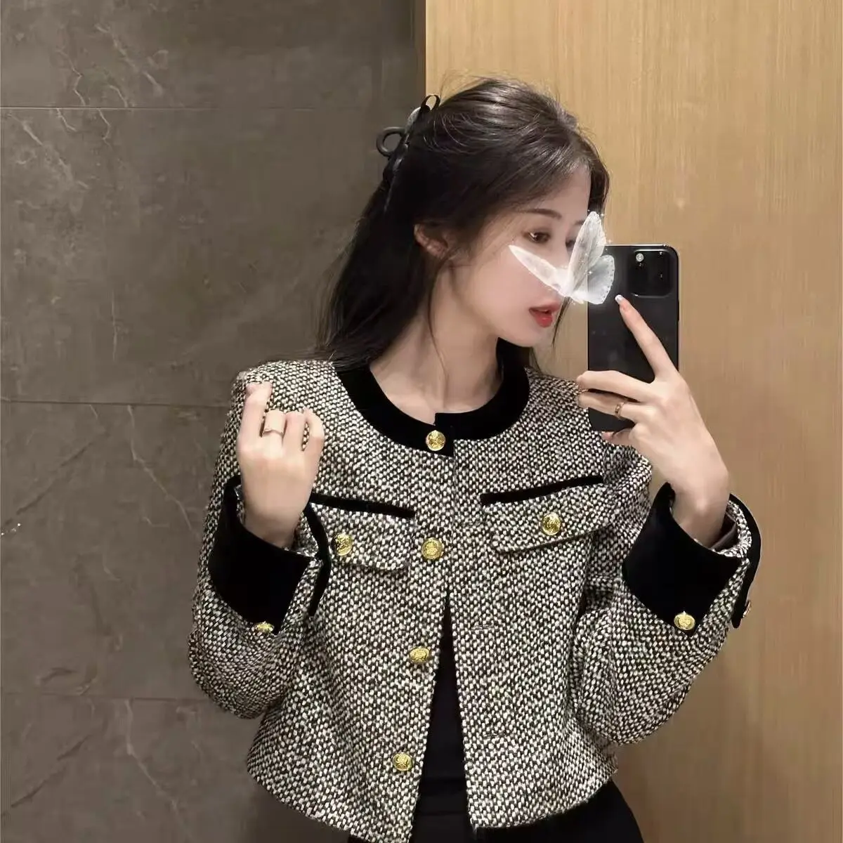 

Ele ort Outerwear Women's Faion Spring Autumn New Name Lady High End Top Women's Clothing Luxury Sle