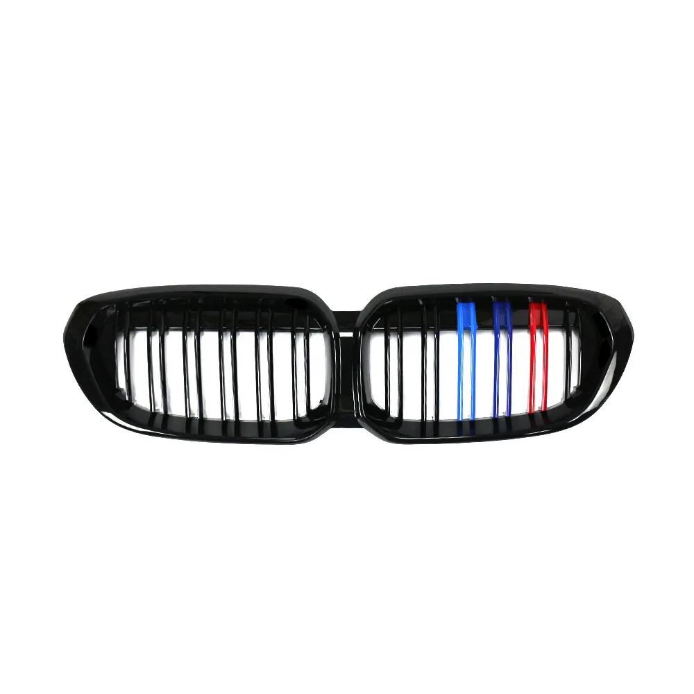 

Tricolor Double Slat Front Grille for 1 Series F52 2021-2023 116i 120i 130i Upgrade M Style Car Auto Racing Bumper Grill