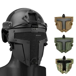 Full Face Mask Breathable Steel Mesh Tactical Paintball Shooting Combat Masks Hunting Accessories Use with FAST Helmet