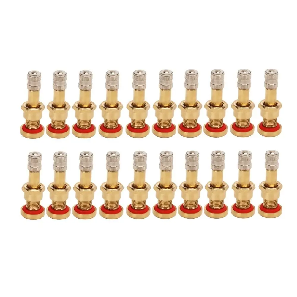 10PCS/20PCS Brass Material Brass Valve Stem Anti-Rust Multiple Size Options Truck Valve Stems Universal Rubber Sealing Base