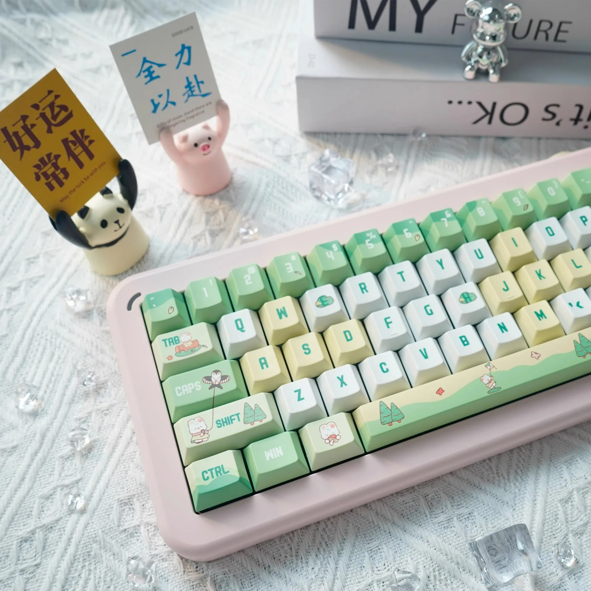 Camping together theme Keycaps PBT Thermal Sublimation Cherry High Cute keycaps Customized keyboard Keycaps