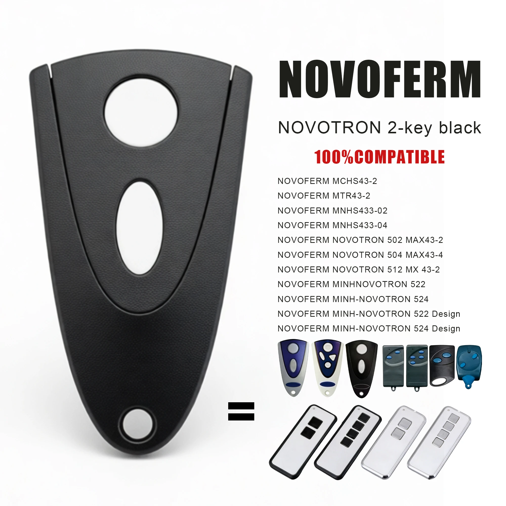 Rolling Code 433.92MHz Garage Door Remote Controller Replaces NOVOFERM MINI-NOVOTRON 522 524