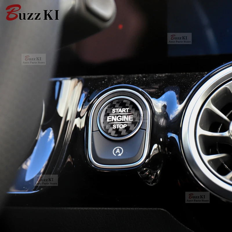Carbon Fiber Engine Start Button Sticker for Mercedes Benz W177 GLB X247 W247 GLE W167 GLS X167 W464 CLA C118 AMG Accessories