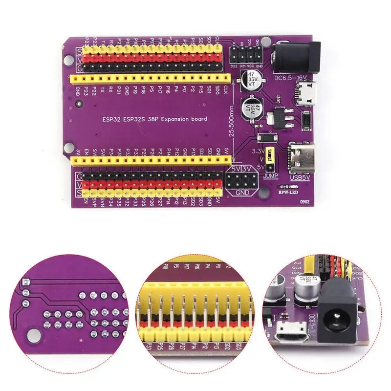 ESP32 Board 38-Pin ESP32S Development WiFi Modules Universal ESP32 Breakout Board Multifunctional WiFi Wireless Expansion Board