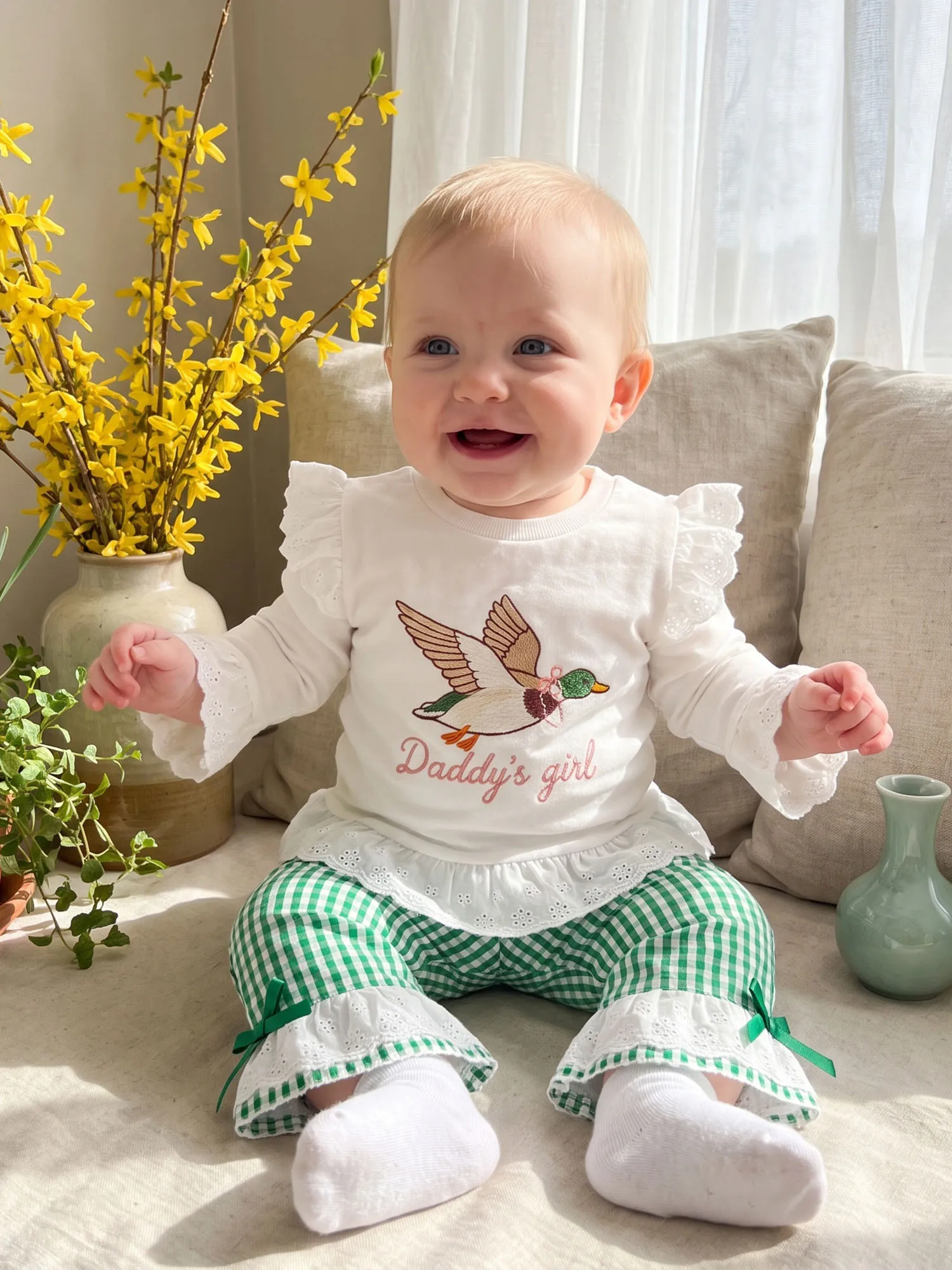 Toddler Duck Embroidery Outfit 2