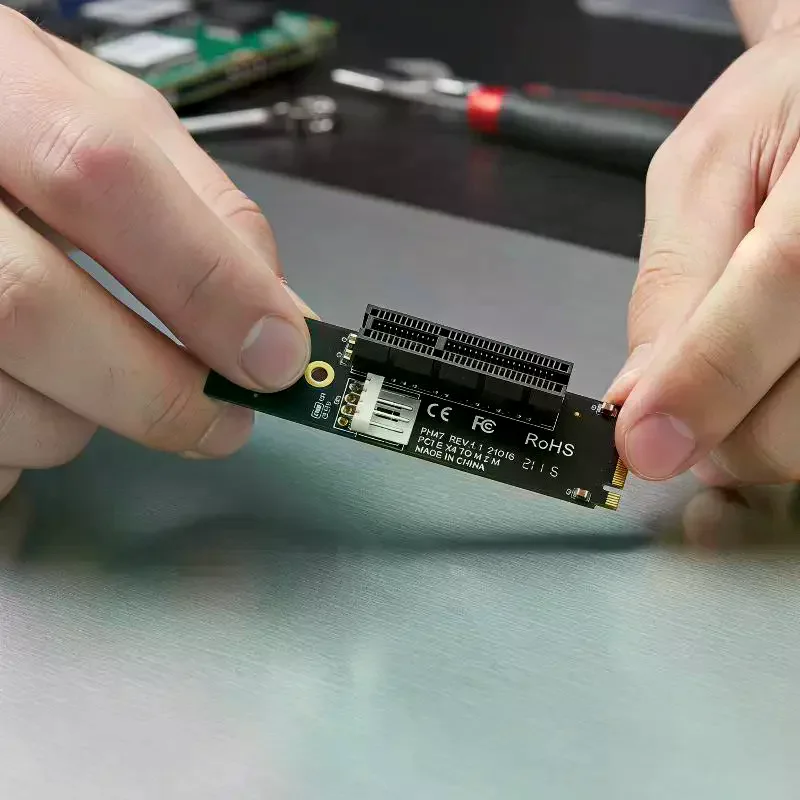 M.2 Key-M to PCIe 4.0 X4 Expansion Adapter High Performance Riser Converter Card for DIY Desktop SSD Installation