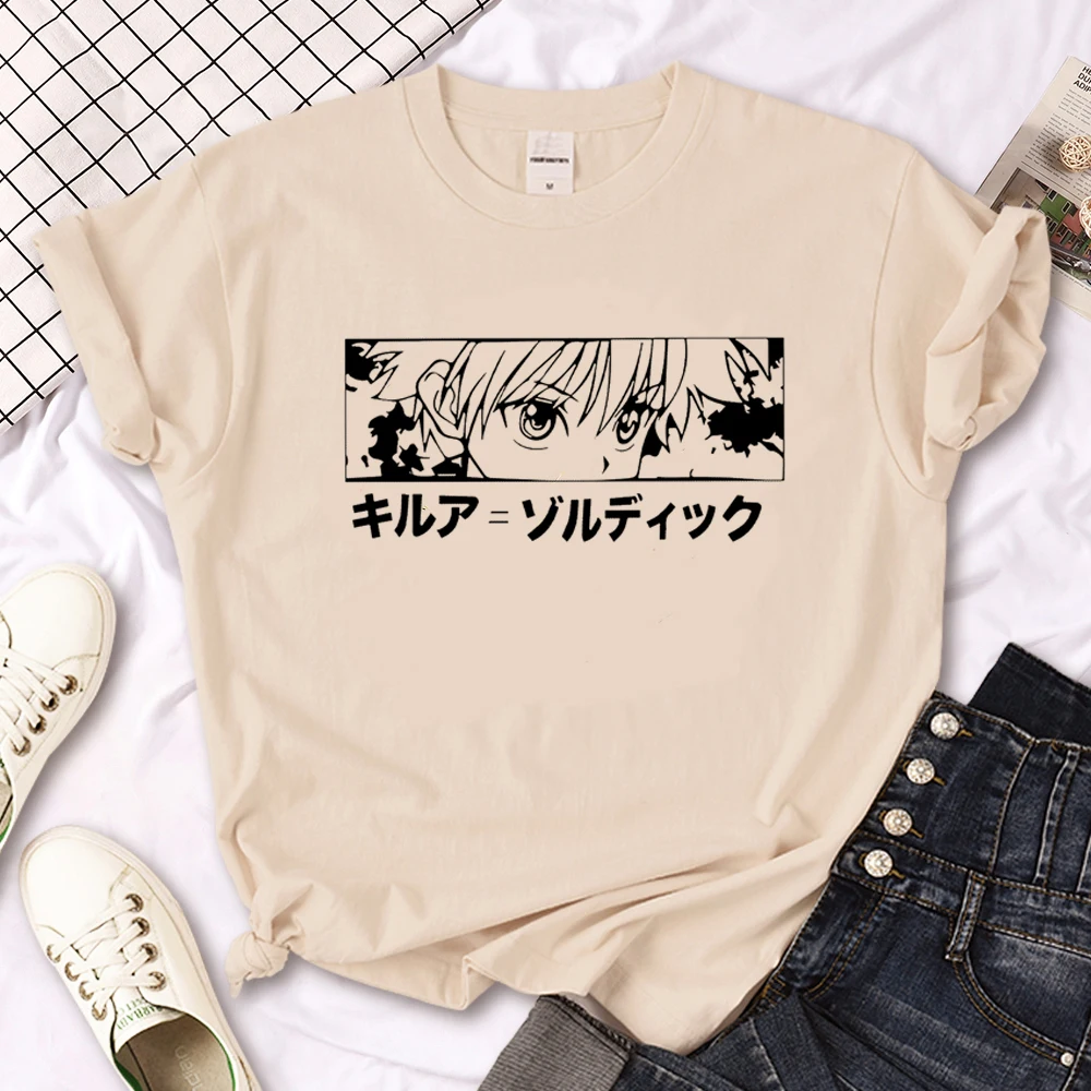 Killua Zoldyck t shirt women anime youthful streetwear Tee girl comic clothes