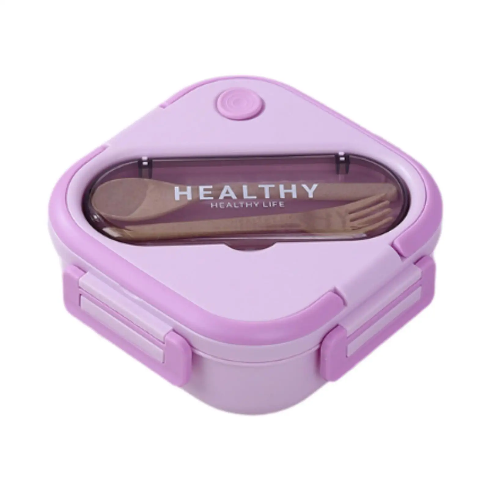 Fiambrera Bento con dos compartimentos, juego de utensilios de plástico integrados multifuncionales para cocina de niños, hogar, Camping, microondas, lavavajillas