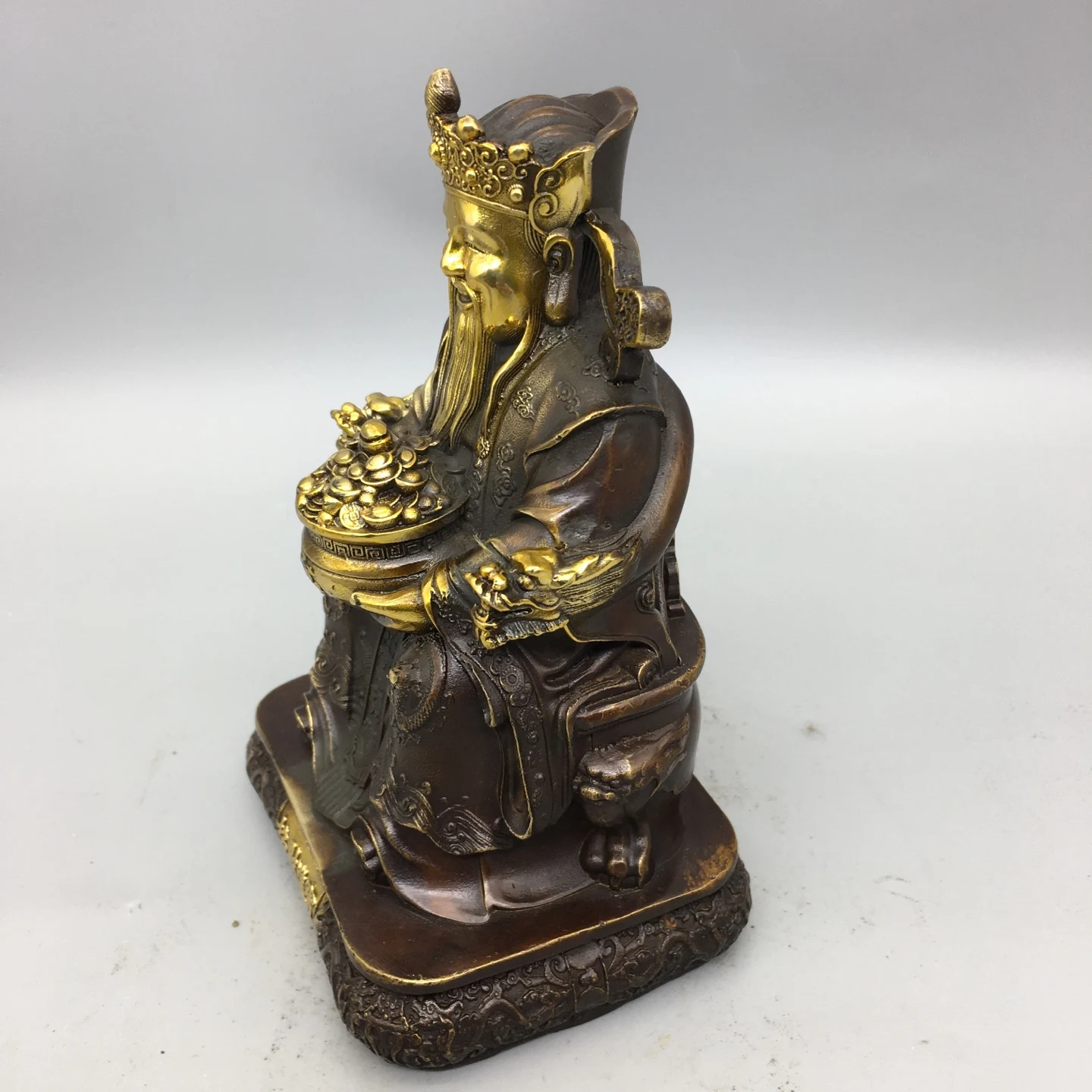 Bronze gilded treasure pot, God of Wealth household, living room, entrance hall, enshrined ornaments