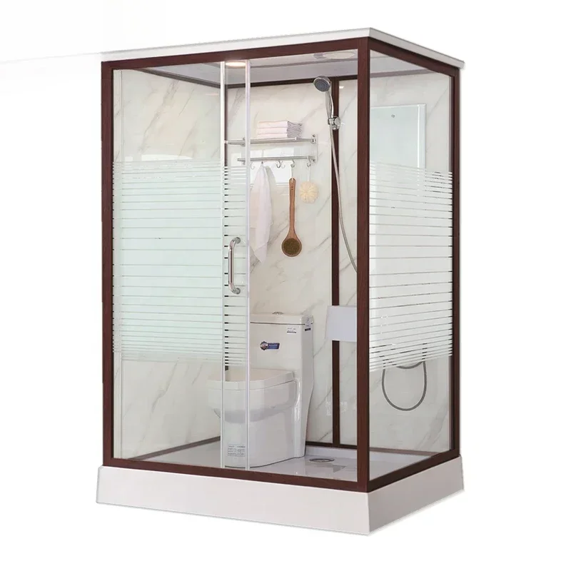 AOKELIYA Freestanding all in one prefabricated complete portable bathroom unit shower and toilet