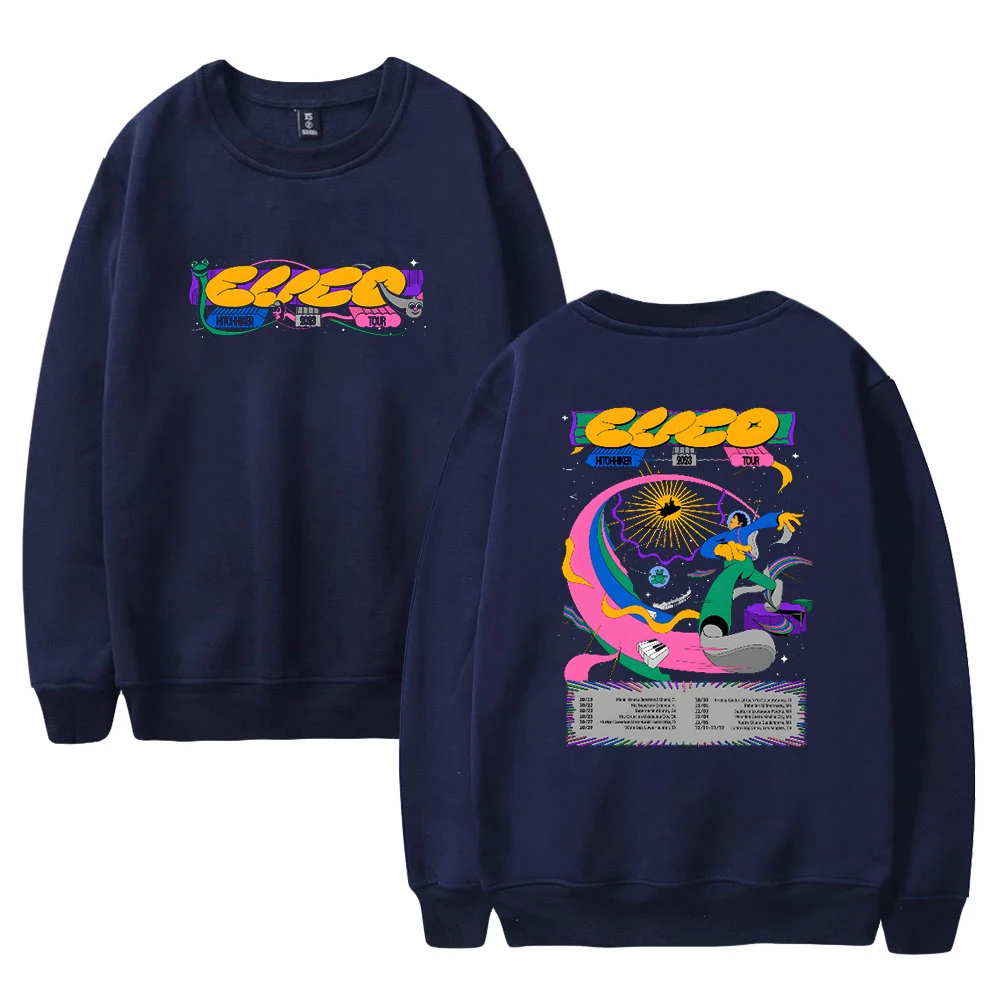 

Cuco Merch Hitchhiker Tour 2023 хип-хоп Rapper Crewneck с длинным рукавом Уличная одежда для женщин и мужчин Свитшот одежда в стиле хип-хоп