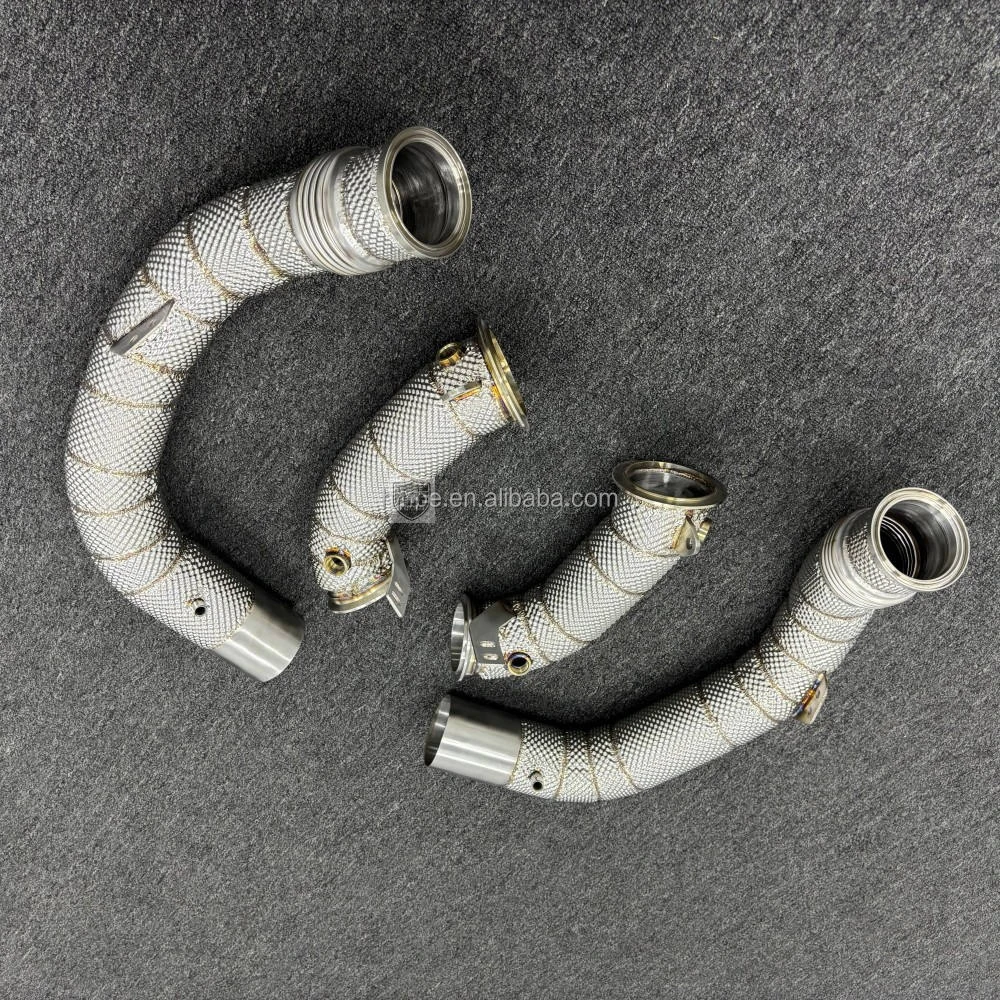 Fabrikneues Hochleistungs-Turbo-Downpipe für M5 F90 4.4T 2018-2023, Edelstahl 304, hochglanzpoliert, Hochleistungs-Auspuff – Detail 9