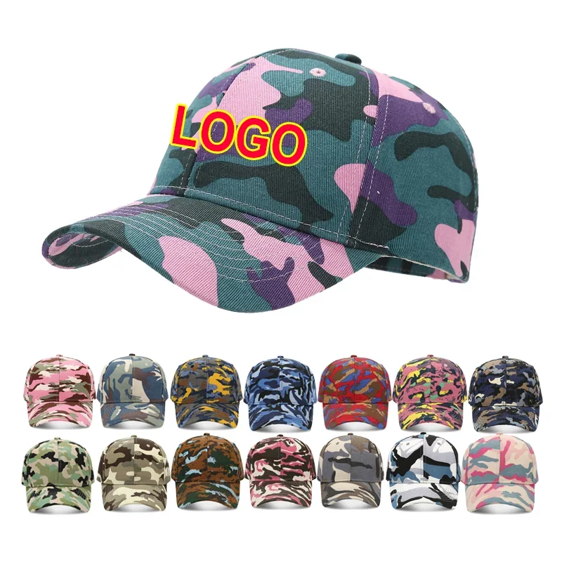 Customized Logo Print New Camouflage Baseball Cap Women Summer Outdoor Sports Sunscreen Visor Men's Casual Dad Baseball Cap