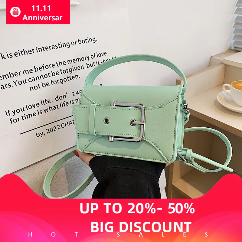 New Fashion Women's Bags Candy Colors Shoulder Messenger Bags Small Phone Holder Luxury Leather Purse for Girls Brand Designer