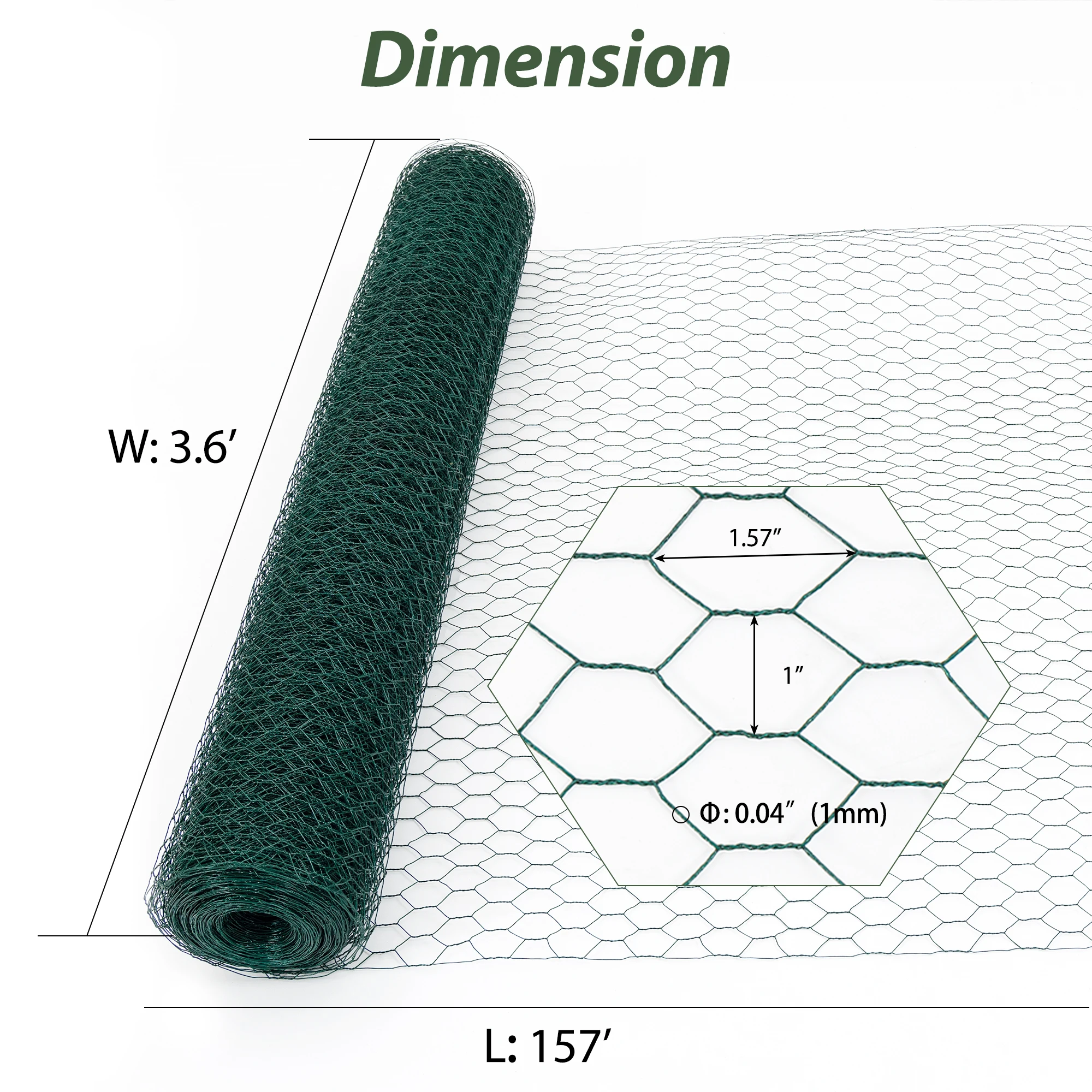 1.1x48m For Garden Mesh Chicken Wire Lightweight Galvanized Netting Accessories