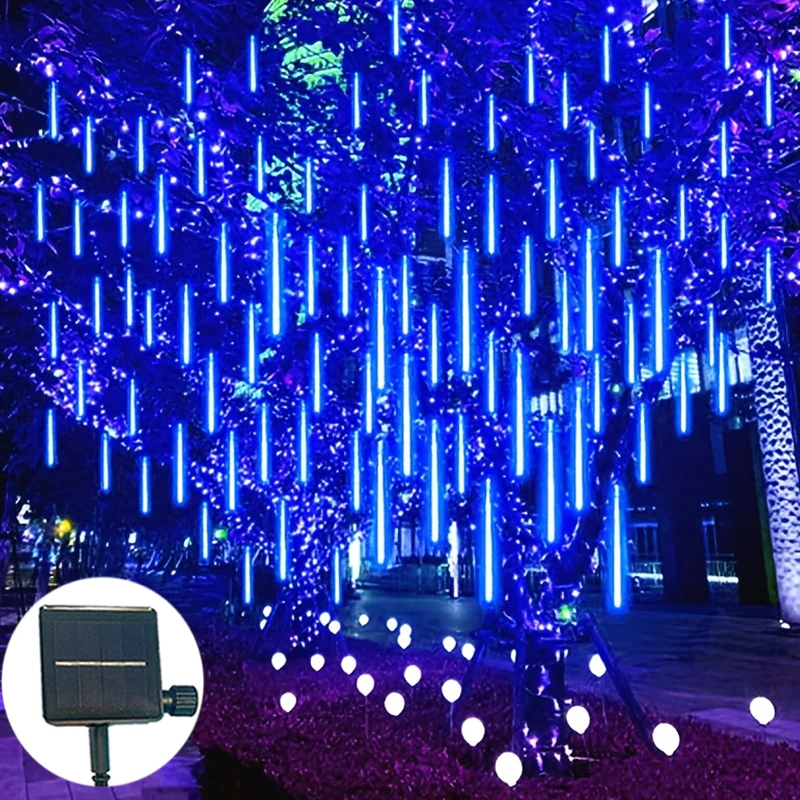 

Outdoor Solar Lights 50cm/30cm Solar LED Meteor Shower String Lights Garland Street Lamp Decoration 2024 Christmas Holiday Decor