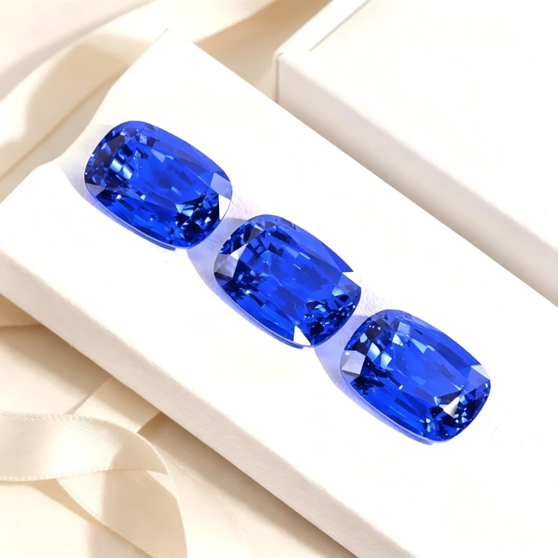 Künstlicher Edelstein Kobaltspinel Rechteckige Kissenform Zertifiziert Hochwertiger Schmuck – Detail 3