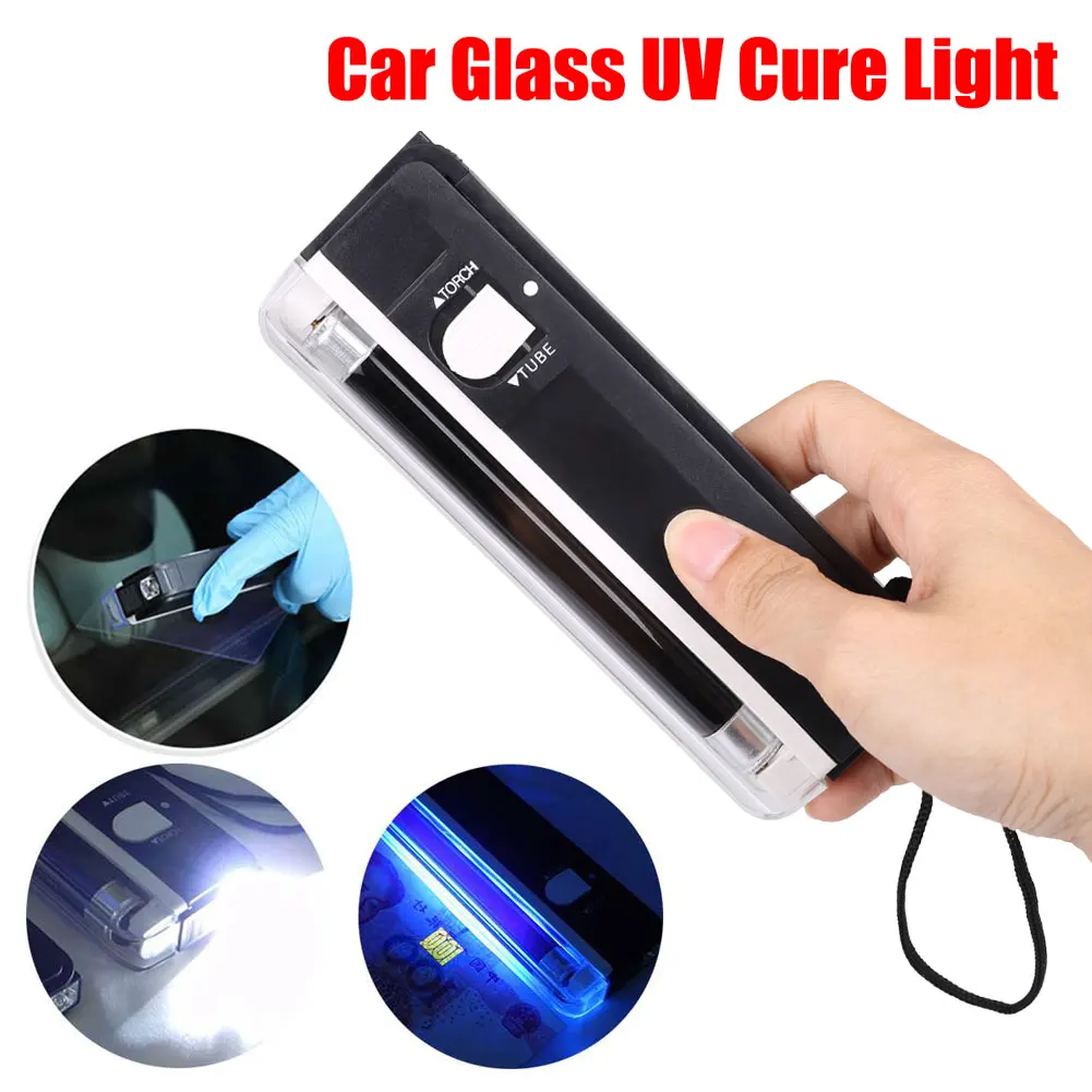 2024 Car Auto Glass UV Cure Light Window Resin UV Lamp Automotive Glass Repair Tools Lighting Windshield Ultraviolet Detector