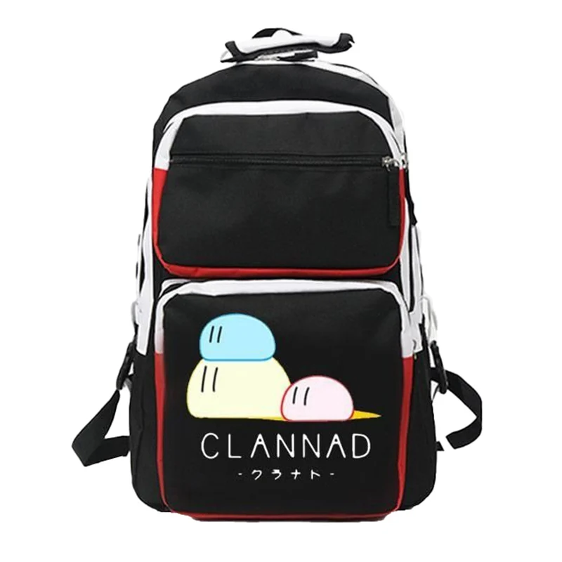 

27×46×24cm Black Red White, Clannad, Student Kids Teens School Bags, Large Capacity Mochilas Anime Backpacks For Girls Boys Gift