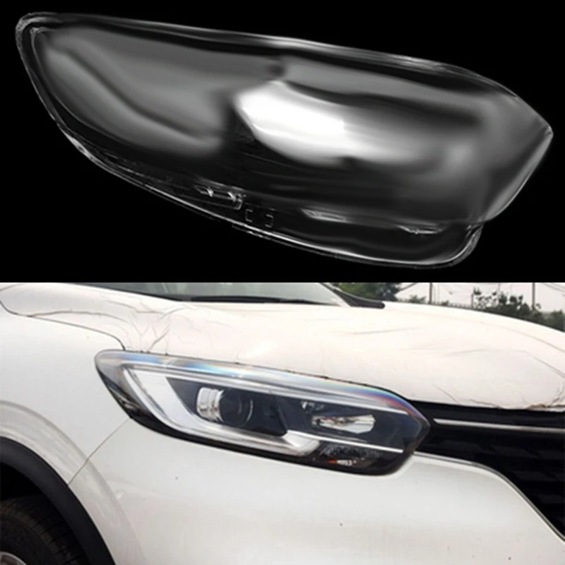 1Pair Front Headlight Cover Housing For Renault Kadjar 2016-2018 Head Light Light Case Lens Shell Transparent Lampshades