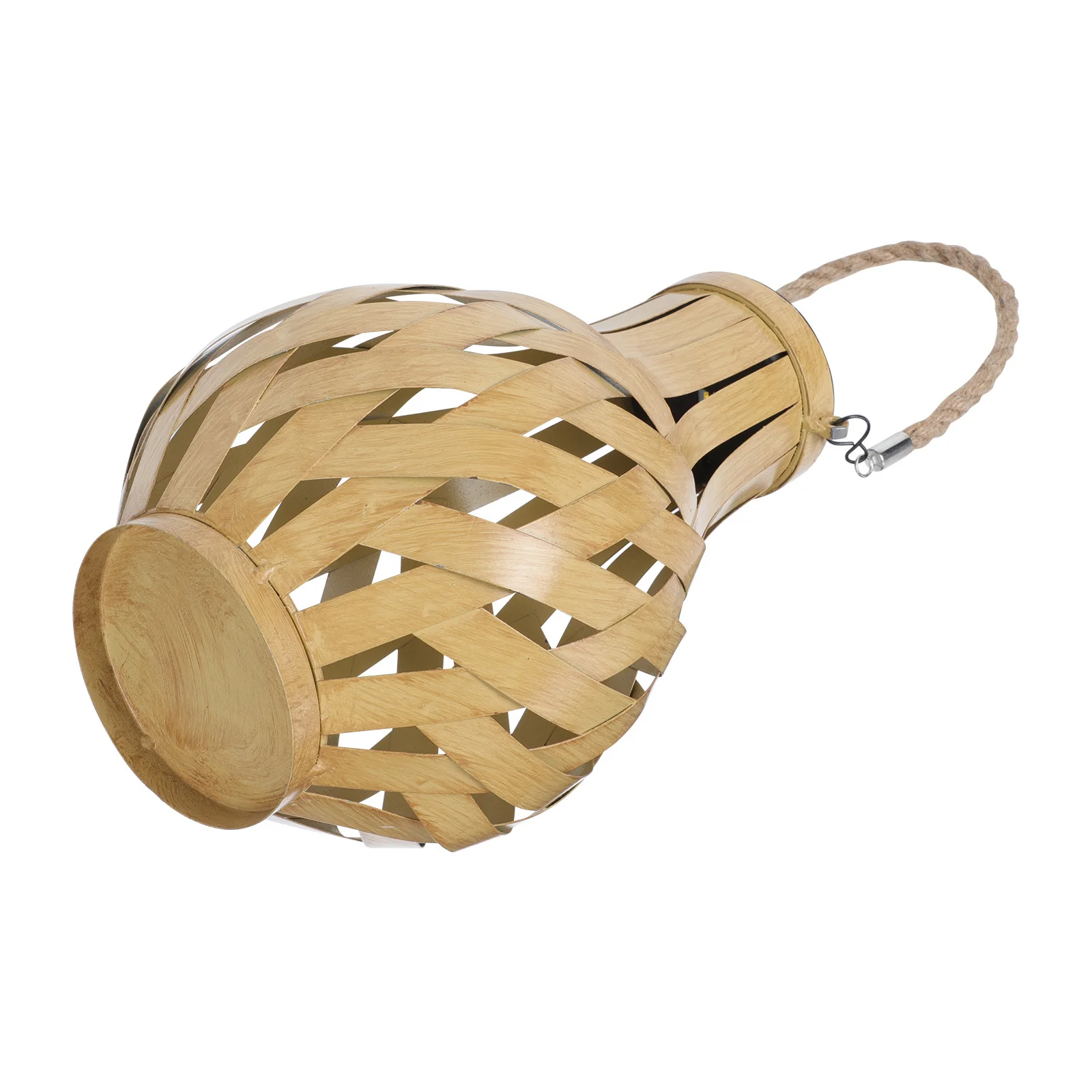 

Retro Imitation Bamboo Weaving Solar Lantern Creative Modeling Beautiful Garden Light Solar-Powered Hanging Lantern