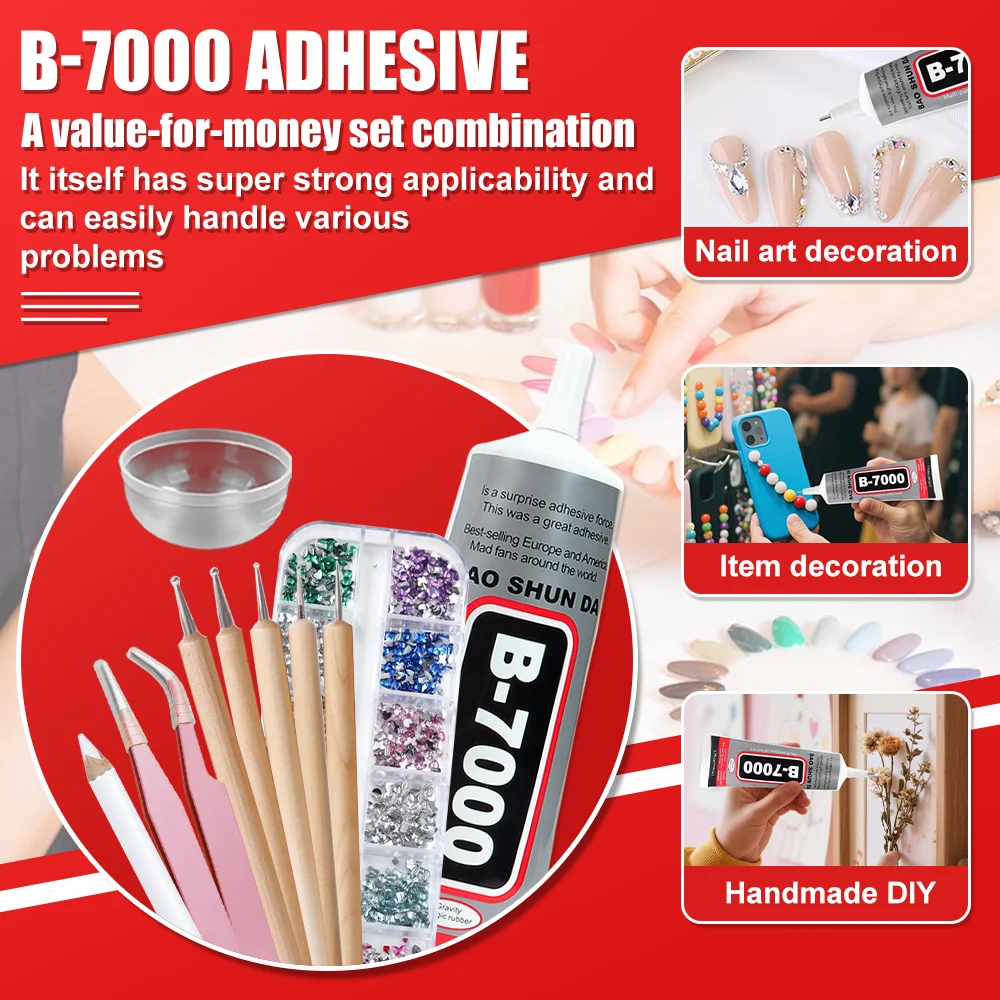 15 مل B7000 غراء أظافر فائق القوة غراء لاصق شفاف للحرف اليدوية غراء للمعادن/المجوهرات/أحجار الراين/الهواتف المحمولة  غراء لاصق متعدد الأغراض صناعي لحرف اليدوية وأحجار الراين والمجوهرات