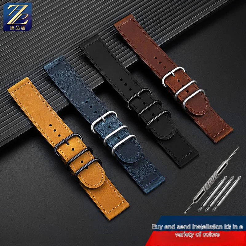 24mm men's watch strap suitable for Casio Mountain Watch PRG-600/650Y PRW-6600Y/YB series modified leather watch strap