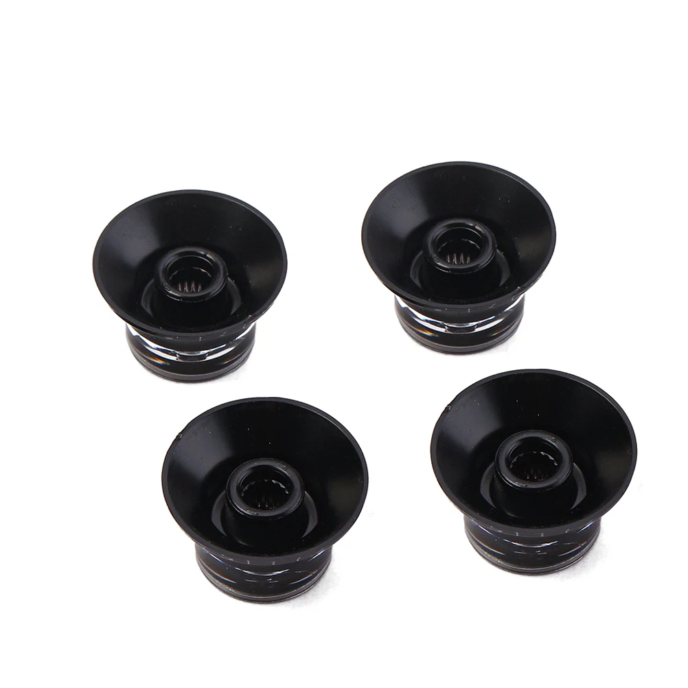 

4 Pcs GD23 Aluminum Acrylic Guitar Control Knob for Electric Bass Guitar with Silver 2 Volumes 2 Tones (Black)