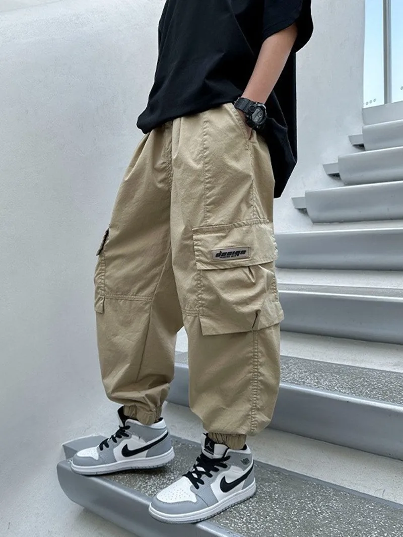 Cargo Pants For Boys Hight Quality Spring Autumn Children Trousers Casual Kids Streetwear Pants Teenage Clothes For 110-170cm image 3