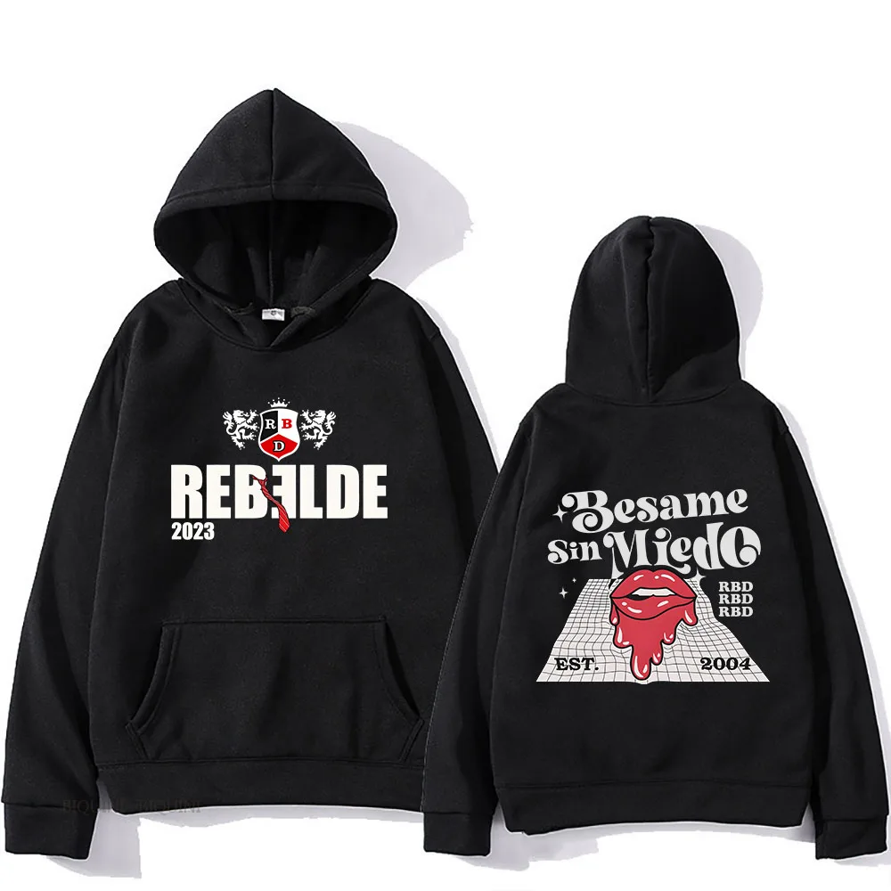 RebeldeRBD TV Series Printing Hoodies Hip Hop Streetwear Men Long Sleeve Winter Soft Sweatshirts Graphic Print Casual Male Hoody