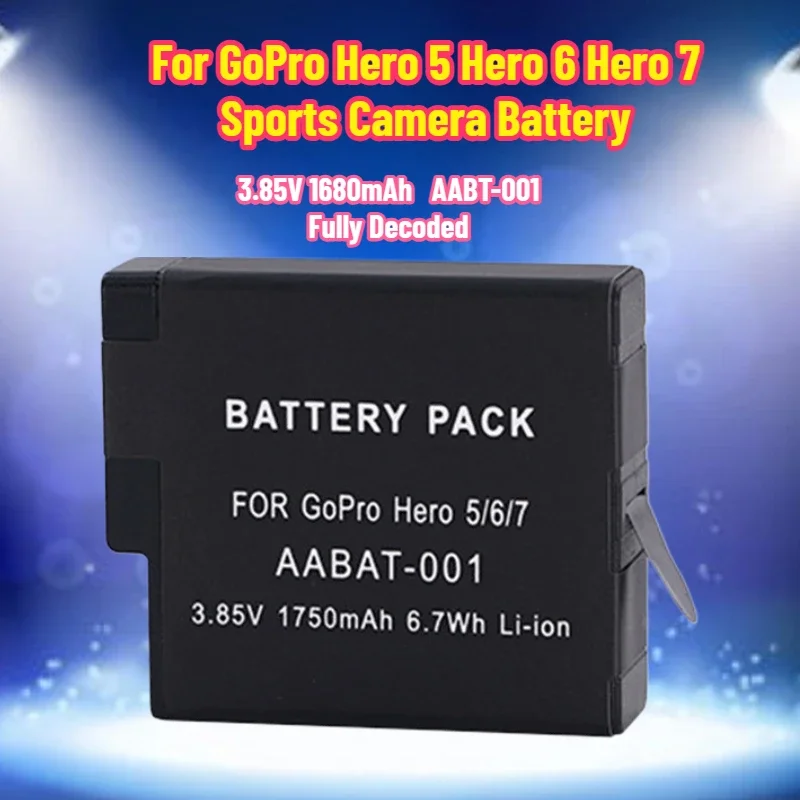 SWZY 3.85V 1680mAh Black Battery AABT-001 Fully Decoded for GoPro Hero 5 Hero 6 Hero 7 Sports Camera Battery