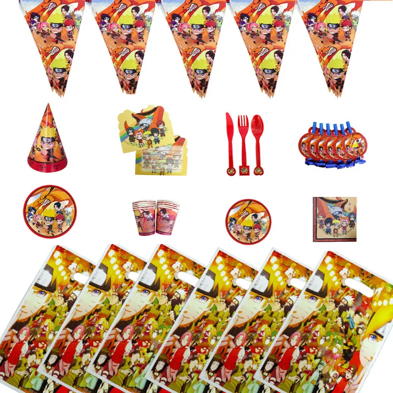 

Наруто принадлежности для дня рождения одноразовая посуда бумажные тарелки чашки салфетки декор для мальчиков мультфильм