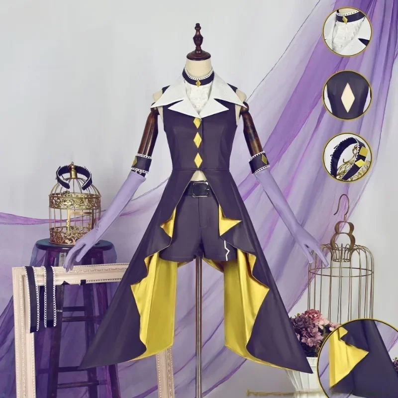 أزياء أنيمي شوجو شارا تسوكيومي أوتاو التأثيرية أزياء جوهرة المعين الداكن مجموعة كاملة فستان الحفلات كرنفال بدلات نسائية مثيرة #3