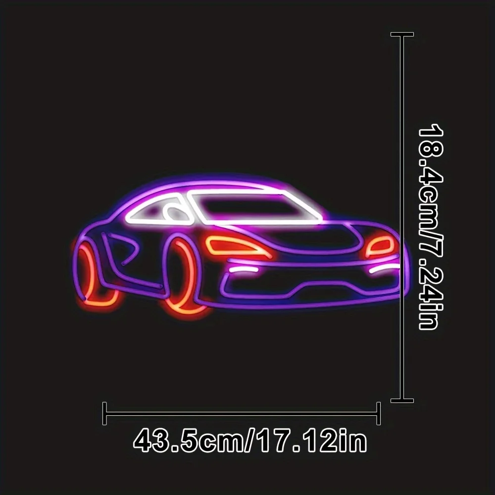 علامة النيون Cybercar، مناسبة للفنادق وغرف المعيشة وقاعات الألعاب والحفلات وغرف النوم ومصابيح متعددة الأغراض تعمل بمنفذ USB