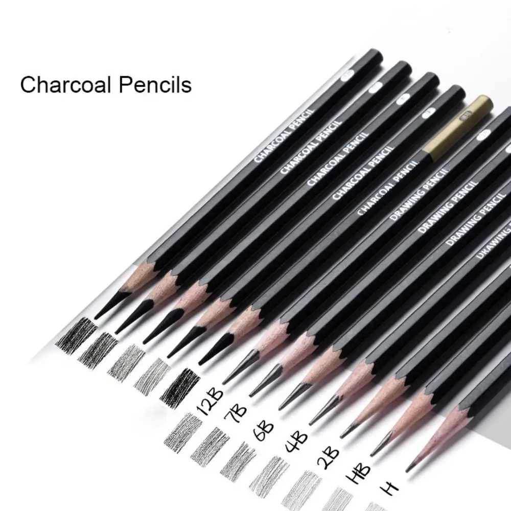 Highlight Pen Graphite Mixed Sketching Pencil Painting Black Charcoal Pencils Art Supplies Durable Drawing Pencil Set Beginners