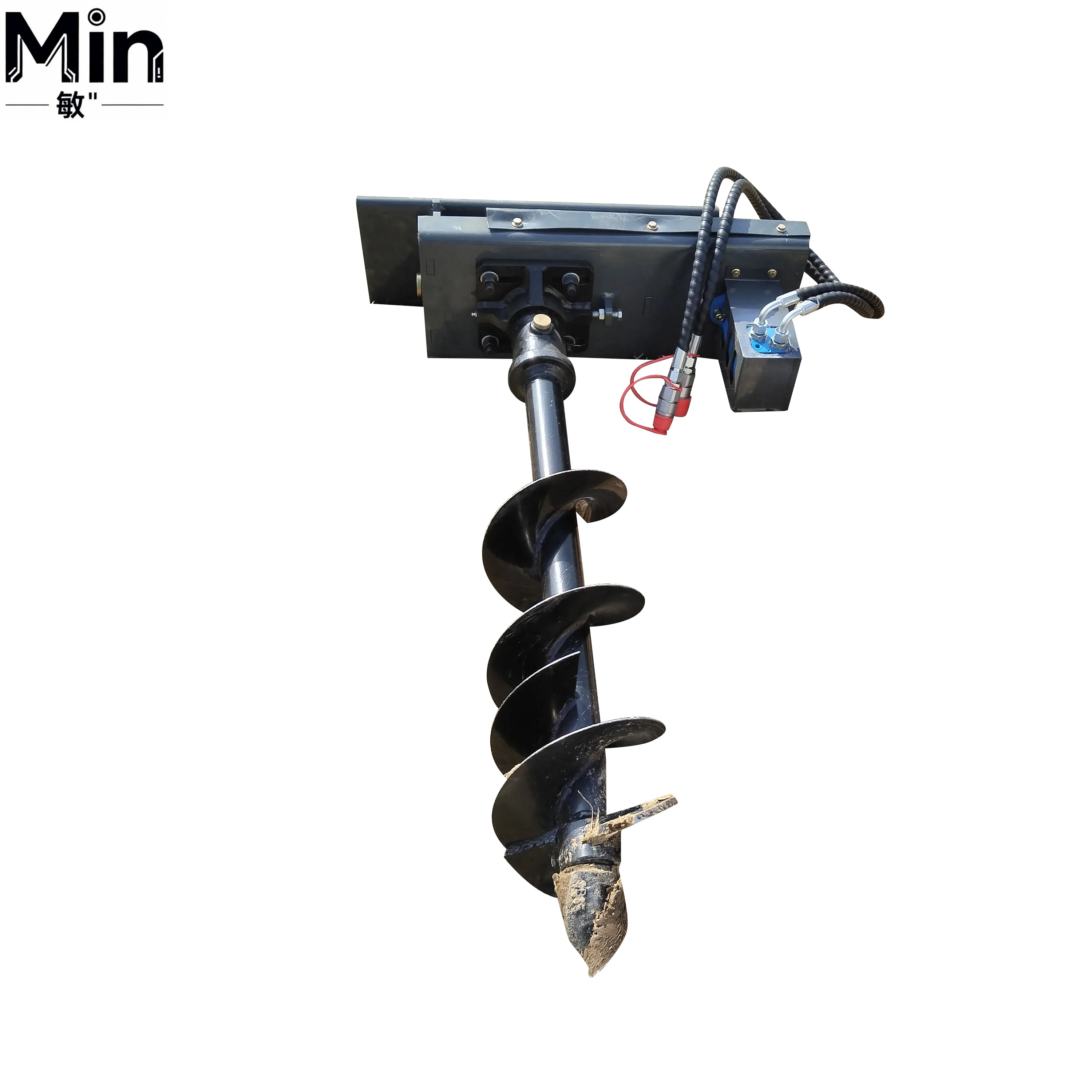 

Derette Auger Attachments for Mini Skid Steer, Track & Wheel Loaders – Hydraulic Post Hole Digger for Fencing & Landscaping