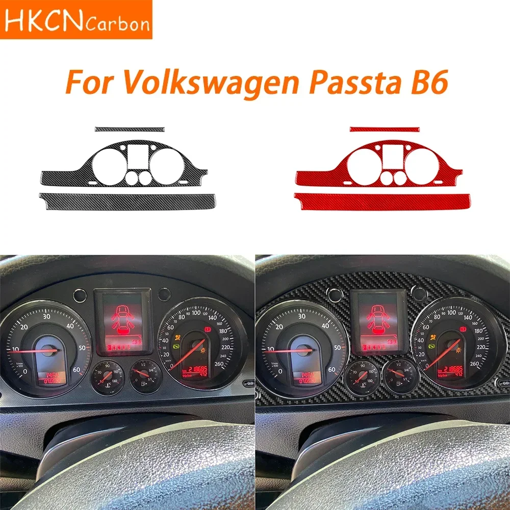 

For Volkswagen VW Passat B6 2006-2011 Real Carbon Fiber Dashboard Speedometer Panel Trim Cover Interior Car Accessories Sticker