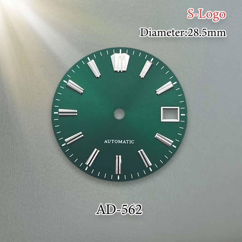 28.5mm logotipo s automático nh35 dial sunburst dial caber nh35/nh36 movimento japonês prego dial relógio acessórios ferramentas de reparo