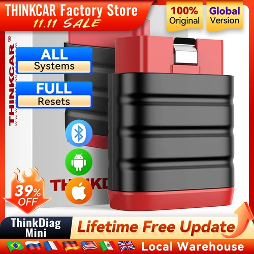 THINKCAR THINKDIAG MINI Auto OBD2 Bluetooth escáner sistema completo de diagnóstico todo el coche sin vida herramienta de escaneo de diagnóstico automotriz