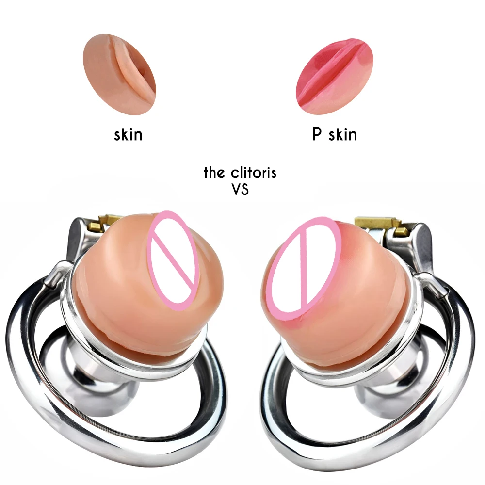 FRRK-Anneaux de pénis en acier pour couple, chasteté plate, jos, cathcirculation urétrale en métal, bondage féminin, clitoris en silicone, jouets BDSM